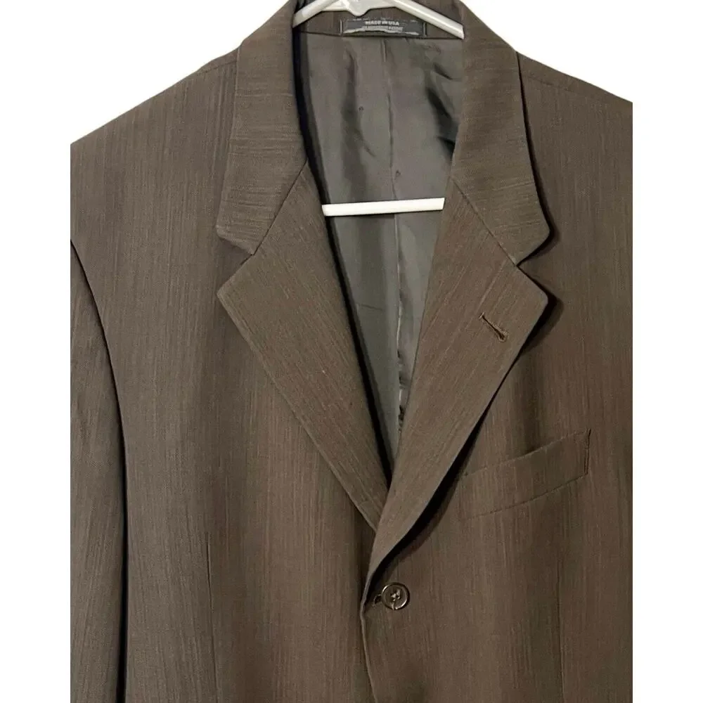 Vintage Hart Schaffner Marx Blazer Mens 40S Brown Wool Made in USA Classic Prof